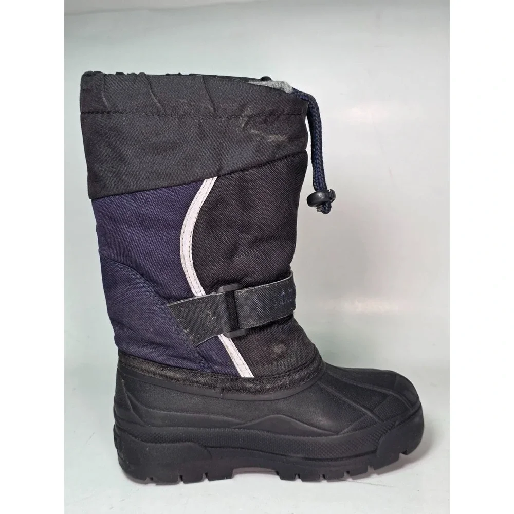 LL Bean Northwoods Kids Winter Snow Boots Size 12 Navy Blue Black Boys Shoes